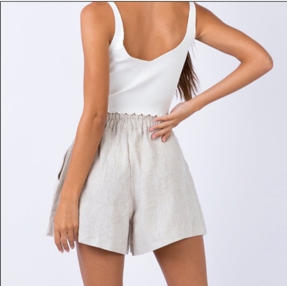 Princess Polly Linen Shorts Size 8 - Picture 3 of 14